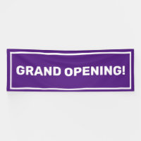 Banner comercial de apertura de plantilla púrpura