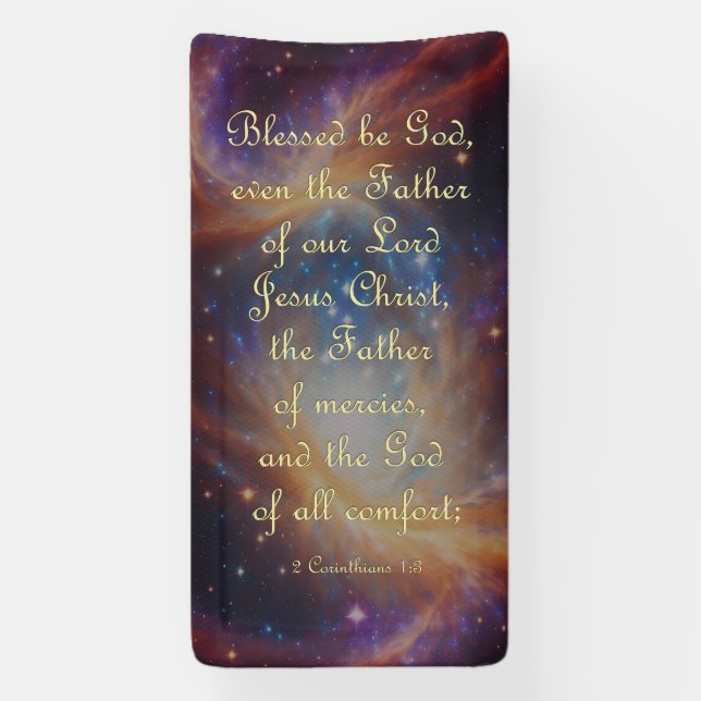 Lona Banner de aliento - 2 Corinthians 1:3 (Vertical)