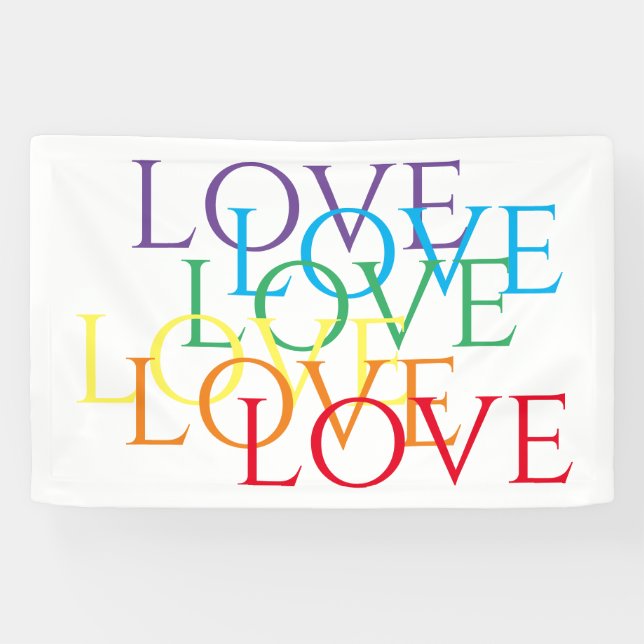 Lona Banner de AMOR RAINBOW 2.5'x4' (Horizontal)