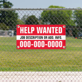 Lona Banner de ayuda buscado de 1' X 2'