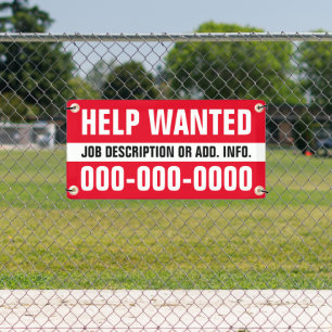 Lona Banner de ayuda buscado de 1' X 2'