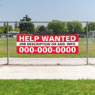 Lona Banner de ayuda buscado de 2,5' X 8'