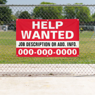 Lona Banner de ayuda de 3' X 5' buscado