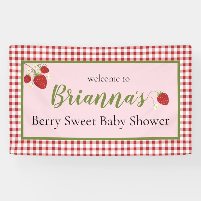 Lona Banner de Baby Shower Berry Sweet (Horizontal)