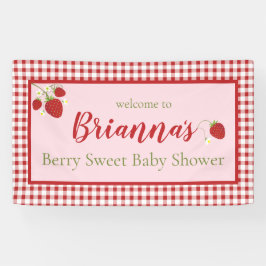 Lona Banner de Baby Shower Berry Sweet| Rosa y Rojo