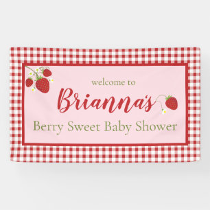 Lona Banner de Baby Shower Berry Sweet  Rosa y Rojo