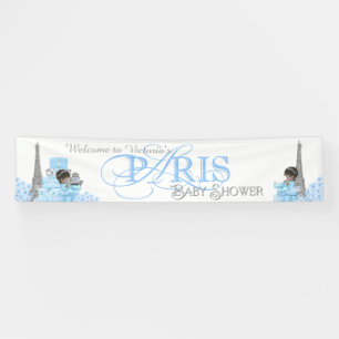 Lona Banner de Baby Shower Boys Paris