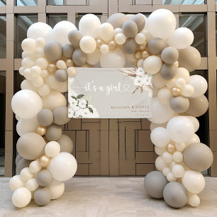 Lona Banner de Baby Shower con guiones de Chica