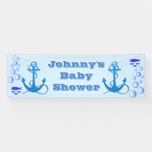 Lona Banner de Baby Shower con temas náuticos personali