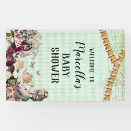 Lona Banner de Baby Shower de Alice in Wonderland