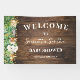 Lona Banner de Baby Shower de bienvenida rustica a los 