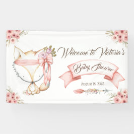 Lona Banner de Baby Shower de Boho Fox Chica