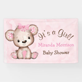 Lona Banner de Baby Shower de color de agua de chica Te