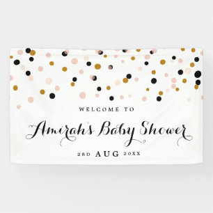 Lona Banner de Baby Shower de Confetti Polka Moderno