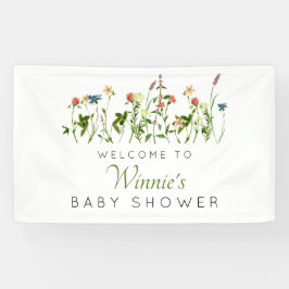 Lona Banner de Baby Shower de Flor silvestre
