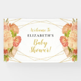 Lona Banner de Baby Shower de Flores de color de agua d
