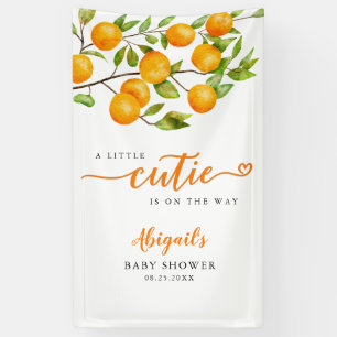 Lona Banner de Baby Shower de fruta naranja