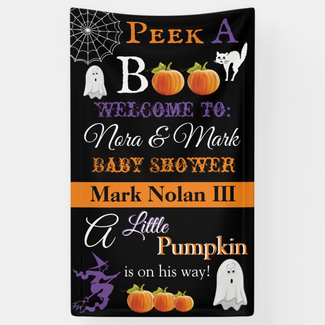 Lona Banner de Baby Shower de Halloween (Vertical)