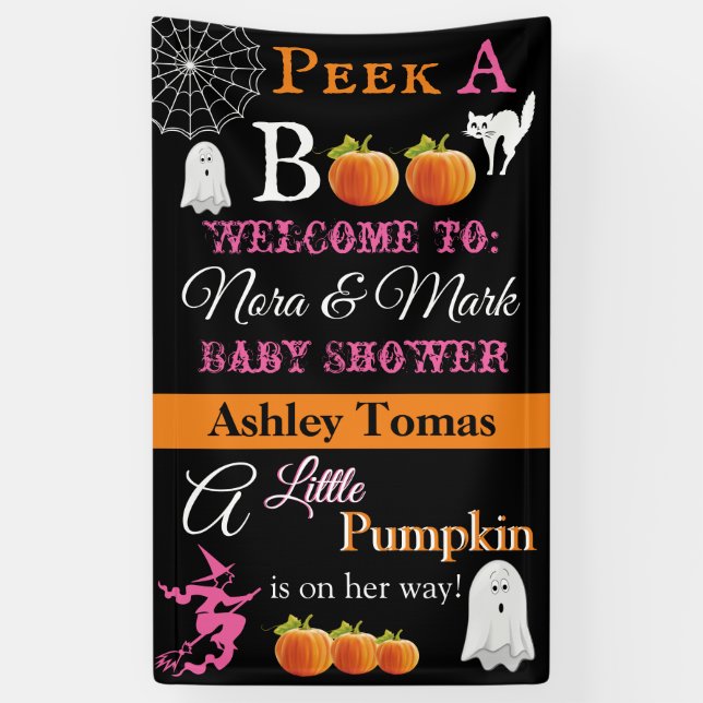 Lona Banner de Baby Shower de Halloween (Vertical)