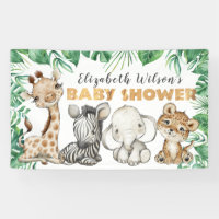 Banner de Baby Shower de la jungla de Safari