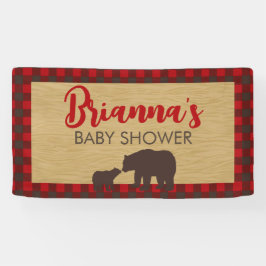 Lona Banner de Baby Shower de Mama Bear Flannel