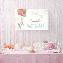 Lona Banner de Baby Shower de Snoopy y Balloons