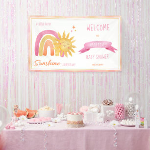 Lona Banner de Baby Shower de un pequeño rayo de sol Ch