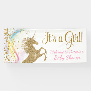 Lona Banner de Baby Shower de Unicorn