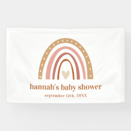 Lona Banner de Baby Shower del Boho Rainbow