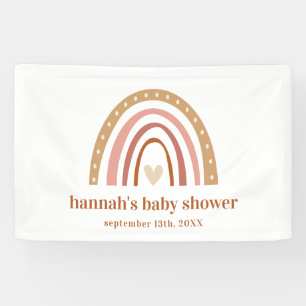Lona Banner de Baby Shower del Boho Rainbow