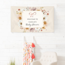 Lona Banner de Baby Shower del Rustic Wildflower Garden