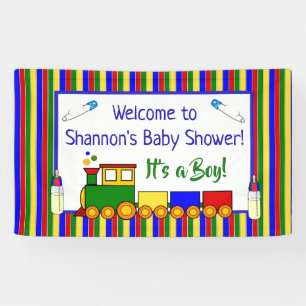Lona Banner de Baby Shower en el tren Choo Choo