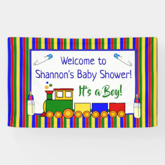 Lona Banner de Baby Shower en el tren Choo Choo