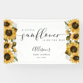 Lona Banner de Baby Shower Little Sunflower
