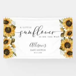 Lona Banner de Baby Shower Little Sunflower