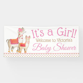 Lona Banner de Baby Shower Llama a Mamá Bebé