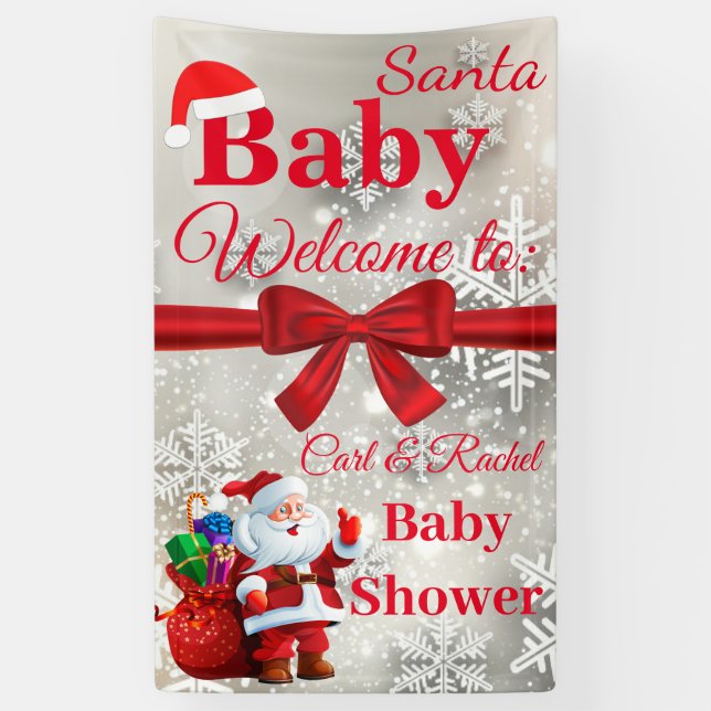 Lona Banner de Baby Shower para Navidades (Vertical)