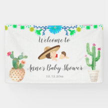 Banner de Baby Shower sobre el bebé mexicano Mucha