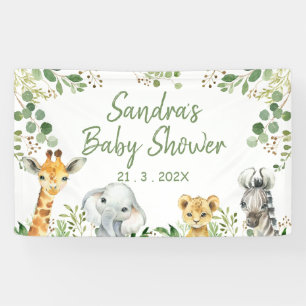 Lona Banner de Baby Shower sobre el Safari neutral de g