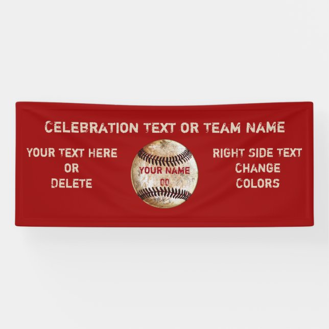 Lona Banner de béisbol de época Personalizado, tu texto (Horizontal)