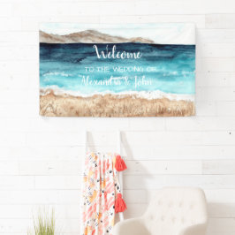 Lona Banner de bienvenida Boda Beach