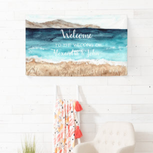 Lona Banner de bienvenida Boda Beach