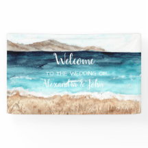 Banner de bienvenida Boda Beach