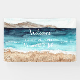 Lona Banner de bienvenida Boda Beach