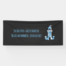 Lona Banner de bienvenida de arte acuarela del castillo