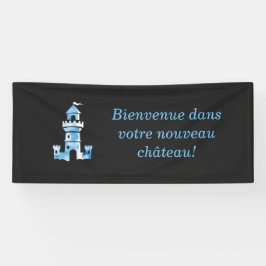 Lona Banner de bienvenida de arte acuarela del castillo