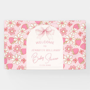 Lona Banner de bienvenida de Baby Shower de Berry Sweet