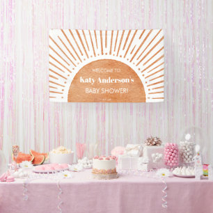 Lona Banner de bienvenida de Baby Shower de Boho Sun