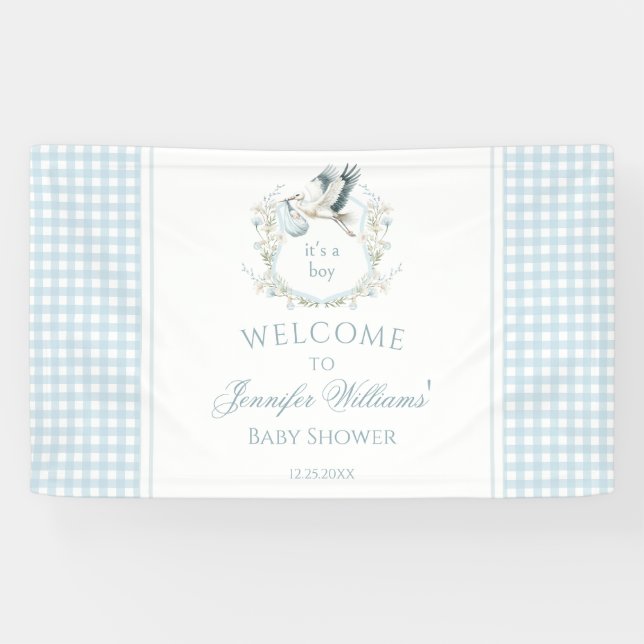 Lona Banner de bienvenida de Baby Shower de Cute Light  (Horizontal)