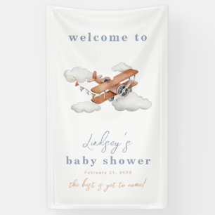 Lona Banner de bienvenida de Baby Shower de Watercolor